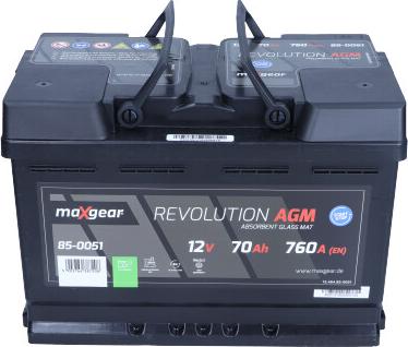 Maxgear 85-0051 - Startera akumulatoru baterija www.autospares.lv