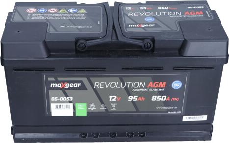 Maxgear 85-0053 - Startera akumulatoru baterija www.autospares.lv