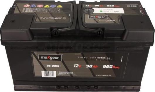 Maxgear 85-0016 - Startera akumulatoru baterija www.autospares.lv