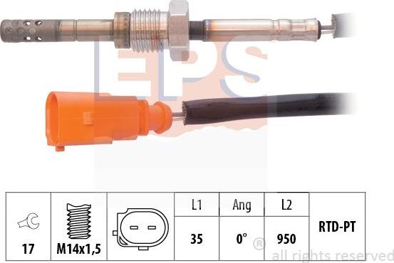 MDR EPS-1220 021 - Devējs, Izplūdes gāzu temperatūra www.autospares.lv