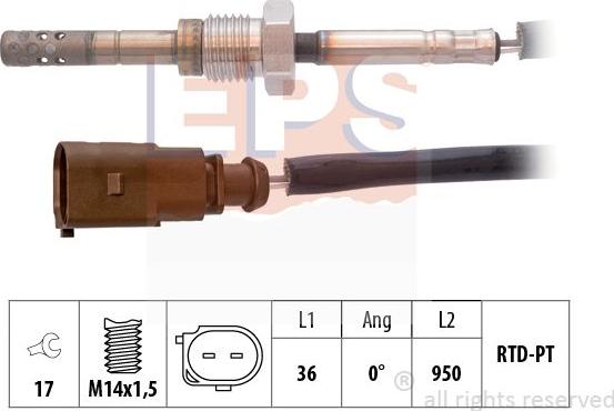 MDR EPS-1220 256 - Devējs, Izplūdes gāzu temperatūra www.autospares.lv