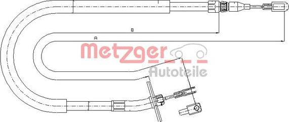 Metzger 10.9880 - Trose, Stāvbremžu sistēma www.autospares.lv