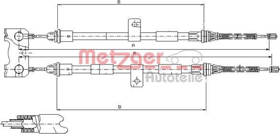 Metzger 11.5445 - Trose, Stāvbremžu sistēma www.autospares.lv