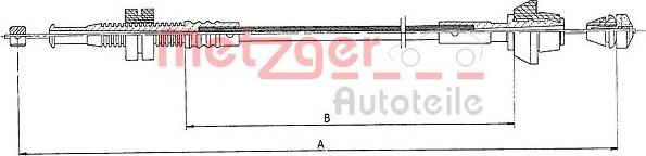 Metzger 11.0126 - Akseleratora trose www.autospares.lv