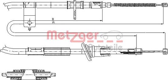 Metzger 17.2511 - Trose, Stāvbremžu sistēma www.autospares.lv