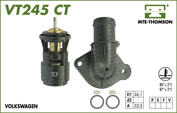 MTE-Thomson VT245.87CT - Termostats, Dzesēšanas šķidrums www.autospares.lv