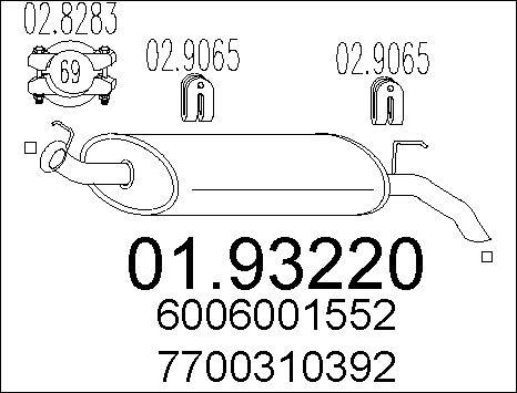 MTS 01.93220 - Izplūdes gāzu trokšņa slāpētājs (pēdējais) www.autospares.lv