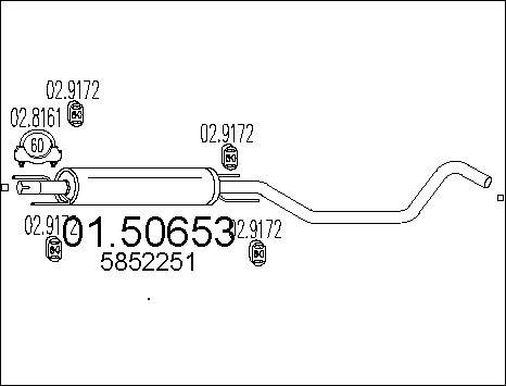 MTS 01.50653 - Vidējais izpl. gāzu trokšņa slāpētājs www.autospares.lv