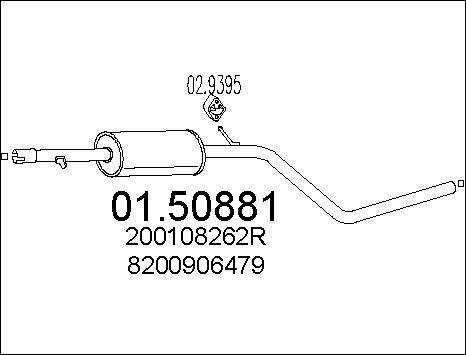 MTS 01.50881 - Vidējais izpl. gāzu trokšņa slāpētājs www.autospares.lv
