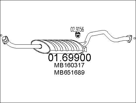 MTS 01.69900 - Izplūdes gāzu trokšņa slāpētājs (pēdējais) www.autospares.lv