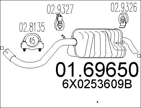 MTS 01.69650 - Izplūdes gāzu trokšņa slāpētājs (pēdējais) www.autospares.lv