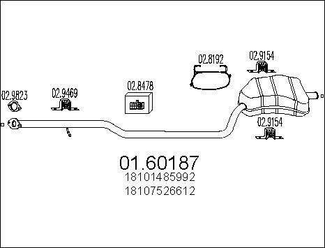 MTS 01.60187 - Izplūdes gāzu trokšņa slāpētājs (pēdējais) www.autospares.lv