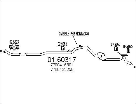 MTS 01.60317 - Izplūdes gāzu trokšņa slāpētājs (pēdējais) www.autospares.lv