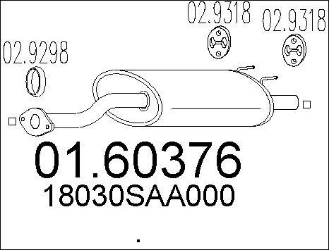 MTS 01.60376 - Izplūdes gāzu trokšņa slāpētājs (pēdējais) www.autospares.lv