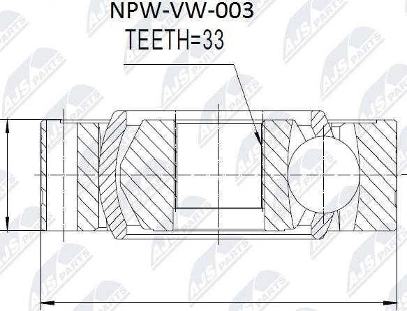 NTY NPW-VW-003 - Šarnīru komplekts, Piedziņas vārpsta www.autospares.lv