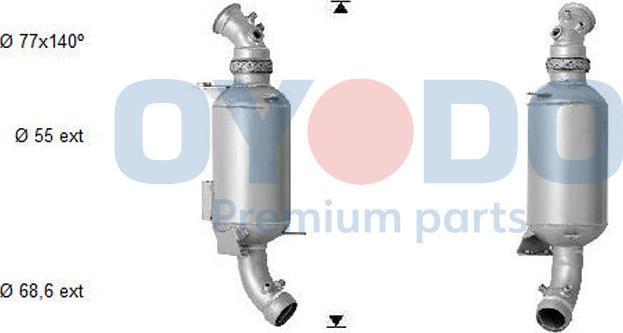 Oyodo 20N0019-OYO - Nosēdumu / Daļiņu filtrs, Izplūdes gāzu sistēma www.autospares.lv