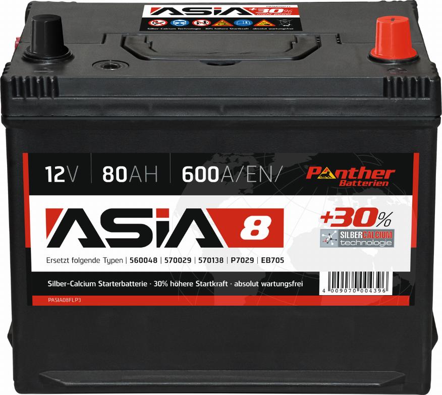 PANTHER SB.ASIA08 - Startera akumulatoru baterija www.autospares.lv