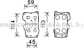 Prasco CN3307 - Eļļas radiators, Motoreļļa www.autospares.lv
