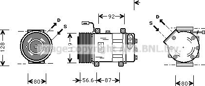 Prasco SCAK016 - Kompresors, Gaisa kond. sistēma www.autospares.lv