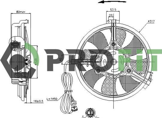 Profit 1850-0001 - Ventilators, Motora dzesēšanas sistēma www.autospares.lv