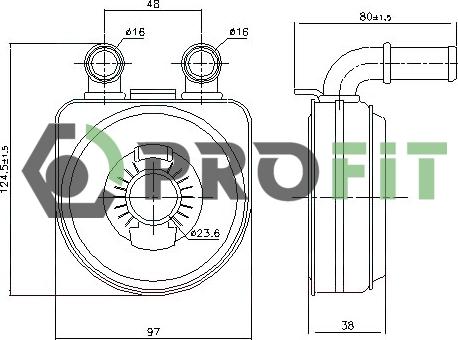 Profit 1745-0025 - Eļļas radiators, Motoreļļa www.autospares.lv
