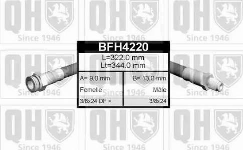 Quinton Hazell BFH4220 - Bremžu šļūtene www.autospares.lv