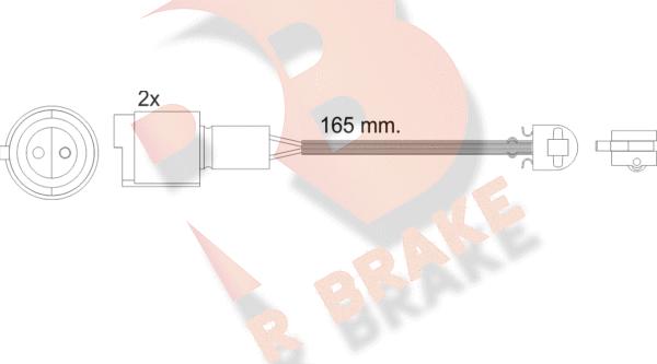 R Brake 610238RB - Indikators, Bremžu uzliku nodilums www.autospares.lv