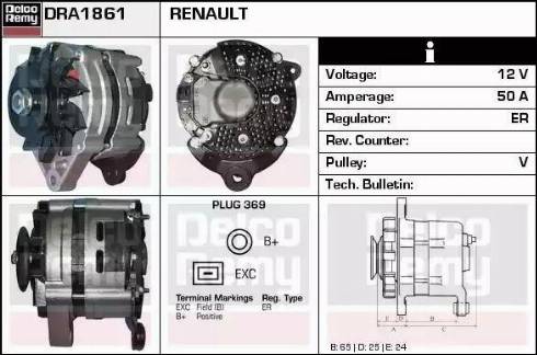Remy DRA1861 - Ģenerators www.autospares.lv