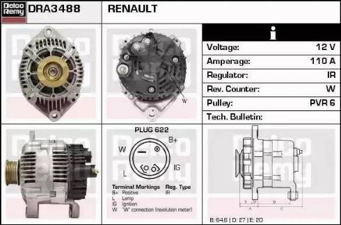 Remy DRA3488 - Ģenerators www.autospares.lv