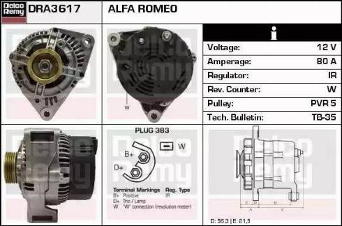 Remy DRA3617 - Ģenerators www.autospares.lv
