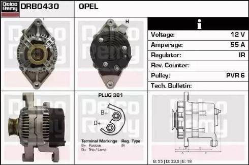 Remy DRB0430 - Ģenerators www.autospares.lv