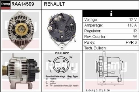 Remy RAA14599 - Ģenerators www.autospares.lv