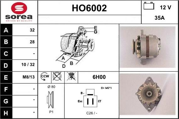 Sera HO6002 - Ģenerators www.autospares.lv