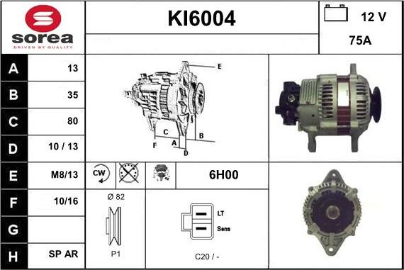 Sera KI6004 - Ģenerators www.autospares.lv