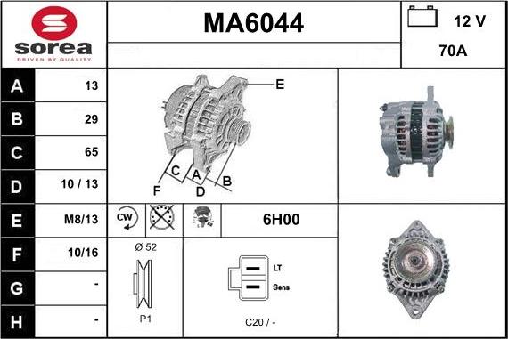 Sera MA6044 - Ģenerators www.autospares.lv
