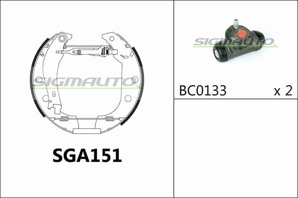 SIGMAUTO SGA151 - Bremžu loku komplekts www.autospares.lv