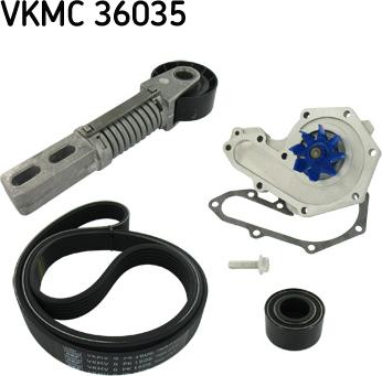 SKF VKMC 36035 - Ūdenssūknis + ķīļrievu siksnas komplekts www.autospares.lv