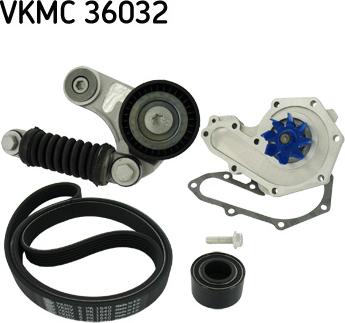 SKF VKMC 36032 - Ūdenssūknis + ķīļrievu siksnas komplekts www.autospares.lv