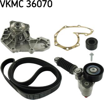 SKF VKMC 36070 - Ūdenssūknis + ķīļrievu siksnas komplekts www.autospares.lv