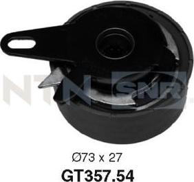 SNR GT357.54 - Spriegotājrullītis, Gāzu sadales mehānisma piedziņas siksna www.autospares.lv