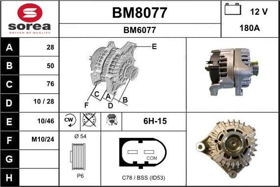 SNRA BM8077 - Ģenerators www.autospares.lv