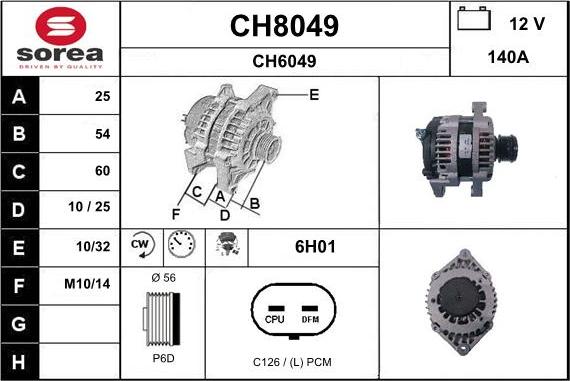 SNRA CH8049 - Ģenerators www.autospares.lv