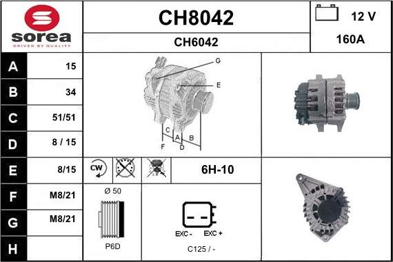 SNRA CH8042 - Ģenerators www.autospares.lv