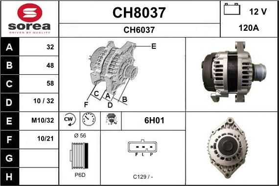 SNRA CH8037 - Ģenerators www.autospares.lv