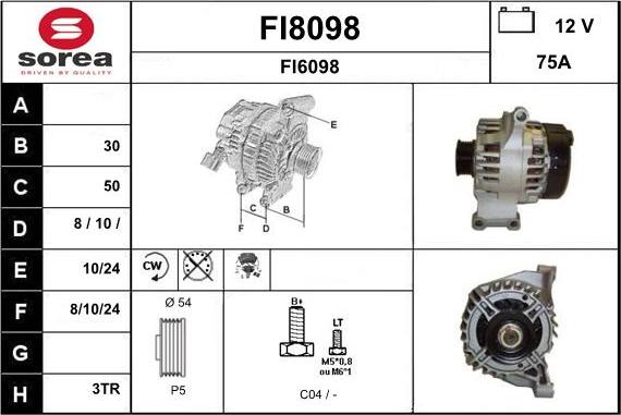 SNRA FI8098 - Ģenerators www.autospares.lv