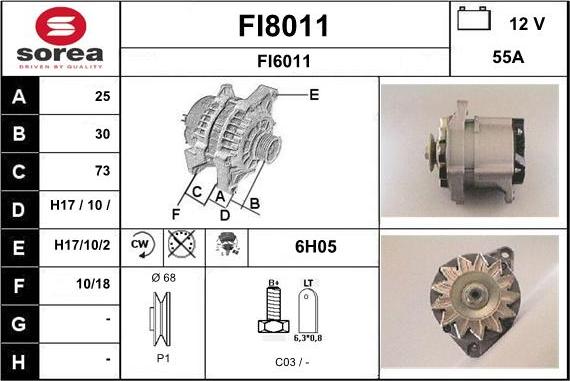 SNRA FI8011 - Ģenerators www.autospares.lv