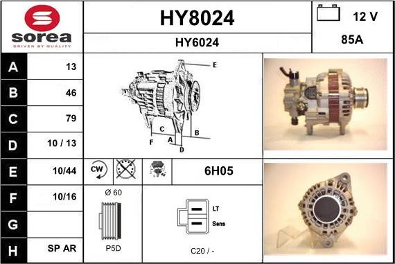 SNRA HY8024 - Ģenerators www.autospares.lv