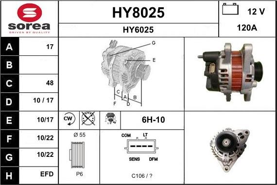 SNRA HY8025 - Ģenerators www.autospares.lv