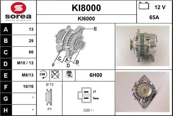 SNRA KI8000 - Ģenerators www.autospares.lv