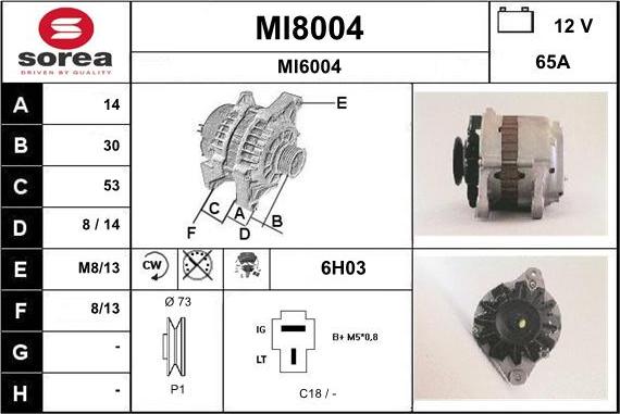 SNRA MI8004 - Ģenerators www.autospares.lv